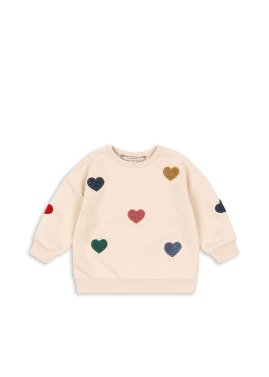 Lou Pullover "Multi Heart" mit buntem Herz-Motiv von Konges Slojd
