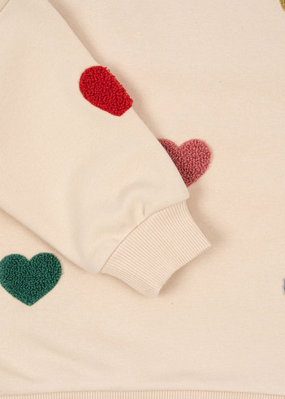 Lou Pullover "Multi Heart" mit buntem Herz-Motiv von Konges Slojd