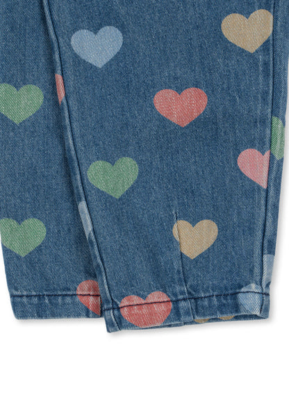 Magot Jeanshose "Bon Coeur Colore" mit buntem Herz-Motiv von Konges Slojd