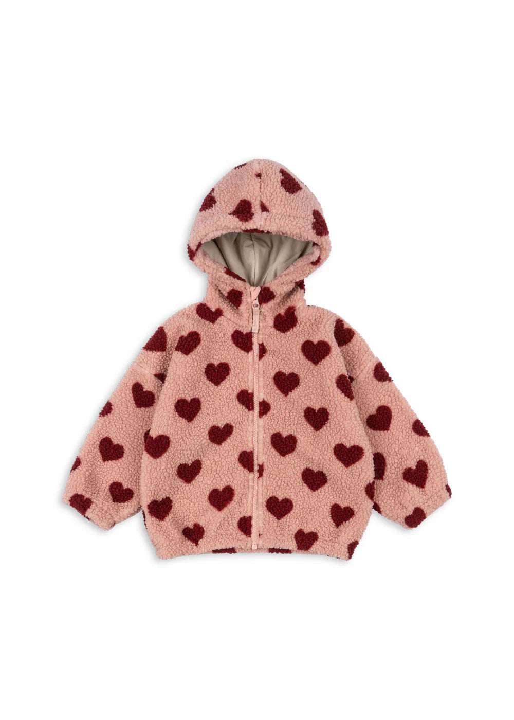 Jody Teddy Hoodie "Coeur Mellow" mit Herz-Motiv von Konges Slojd, Größe 74-128