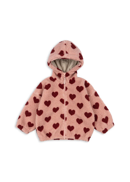 Jody Teddy Hoodie "Coeur Mellow" mit Herz-Motiv von Konges Slojd, Größe 74-128