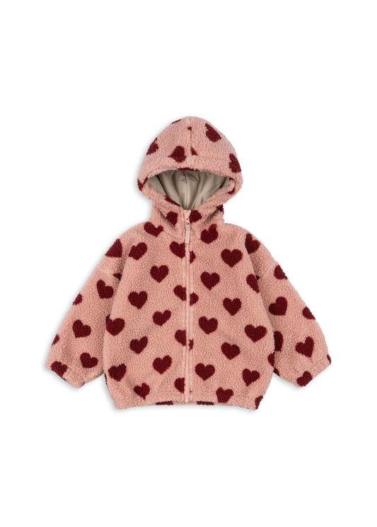 Jody Teddy Hoodie "Coeur Mellow" mit Herz-Motiv von Konges Slojd, Größe 74-128