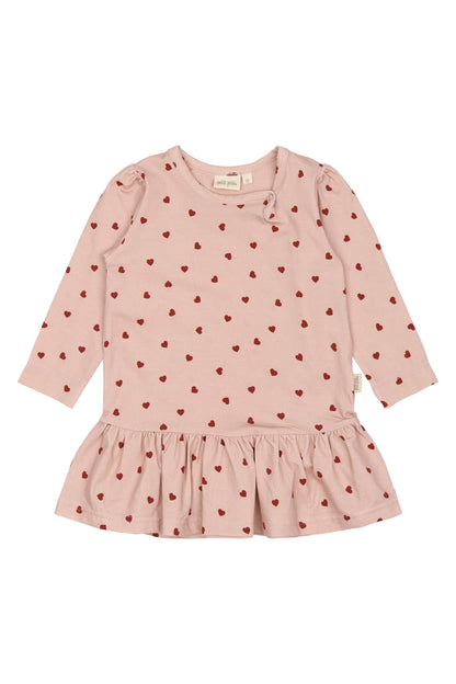 Rosa Kleid mit Herz-Muster von Petit Piao, Größe 74-122