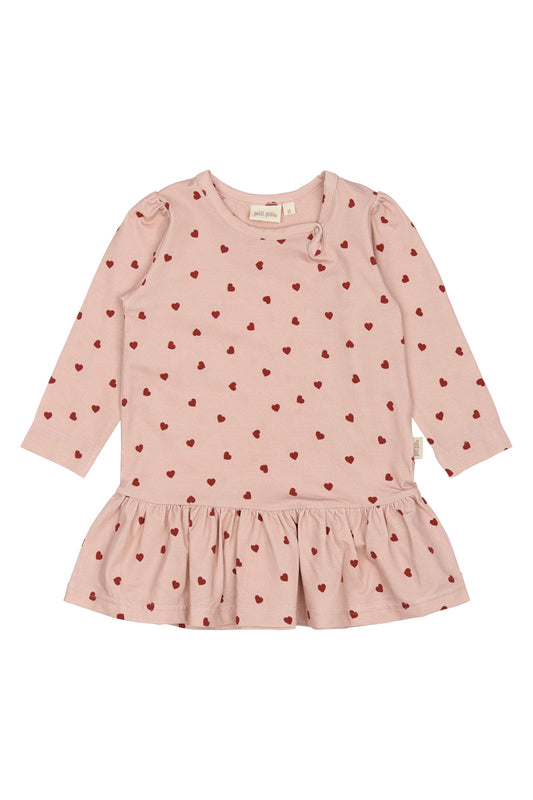 Rosa Kleid mit Herz-Muster von Petit Piao, Größe 74-122