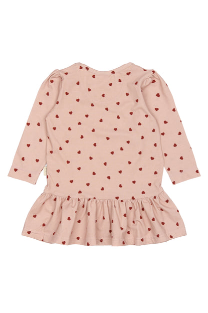 Rosa Kleid mit Herz-Muster von Petit Piao, Größe 74-122