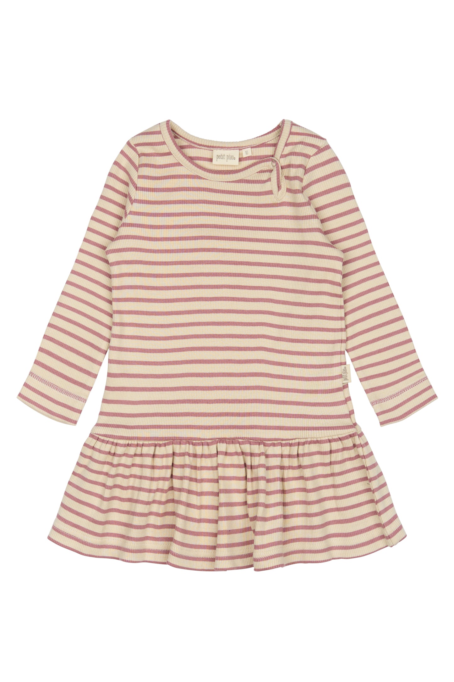 Rosa/weiß gestreiftes Kleid von Petit Piao, Größe 74-122