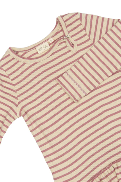 Rosa/weiß gestreiftes Kleid von Petit Piao, Größe 74-122