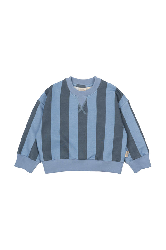 Blauer Pullover mit Streifen von Petit Piao, Größe 68-122
