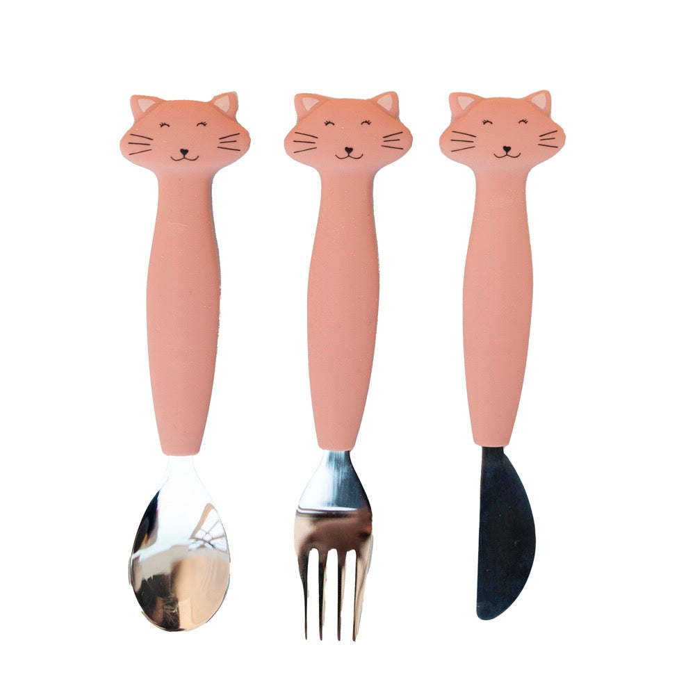 Kinderbesteck-Set "Mrs. Cat" von Trixie Baby, 3-teilig