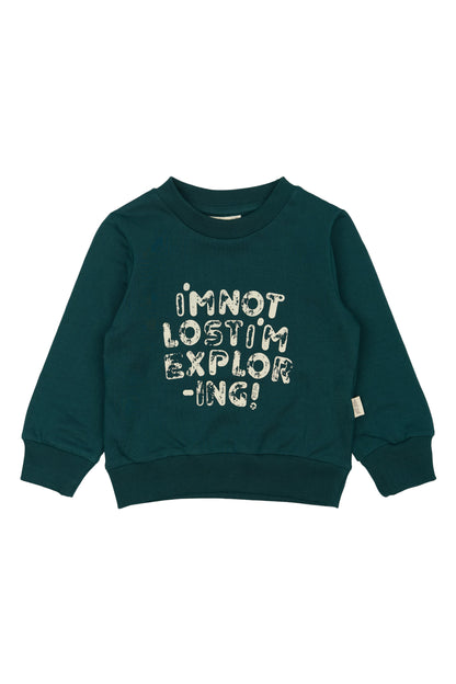 Der Pullover/Sweater in dunkelgrün von Petit Piao ist perfekt für Kinder von Größe 68-122. 