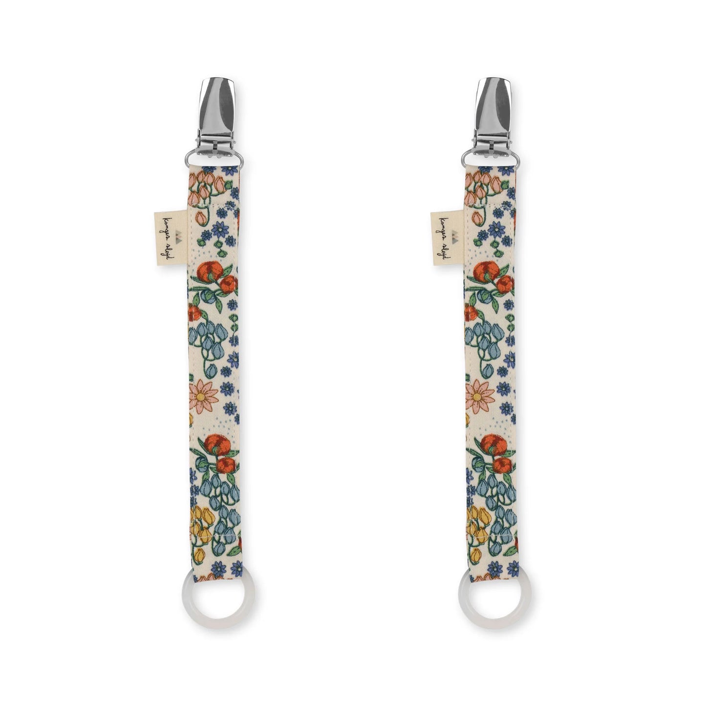 Schnullerketten "Bibi Fleur" mit Blumenmuster von Konges Slojd, 2er Set
