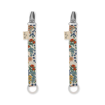 Schnullerketten "Bibi Fleur" mit Blumenmuster von Konges Slojd, 2er Set