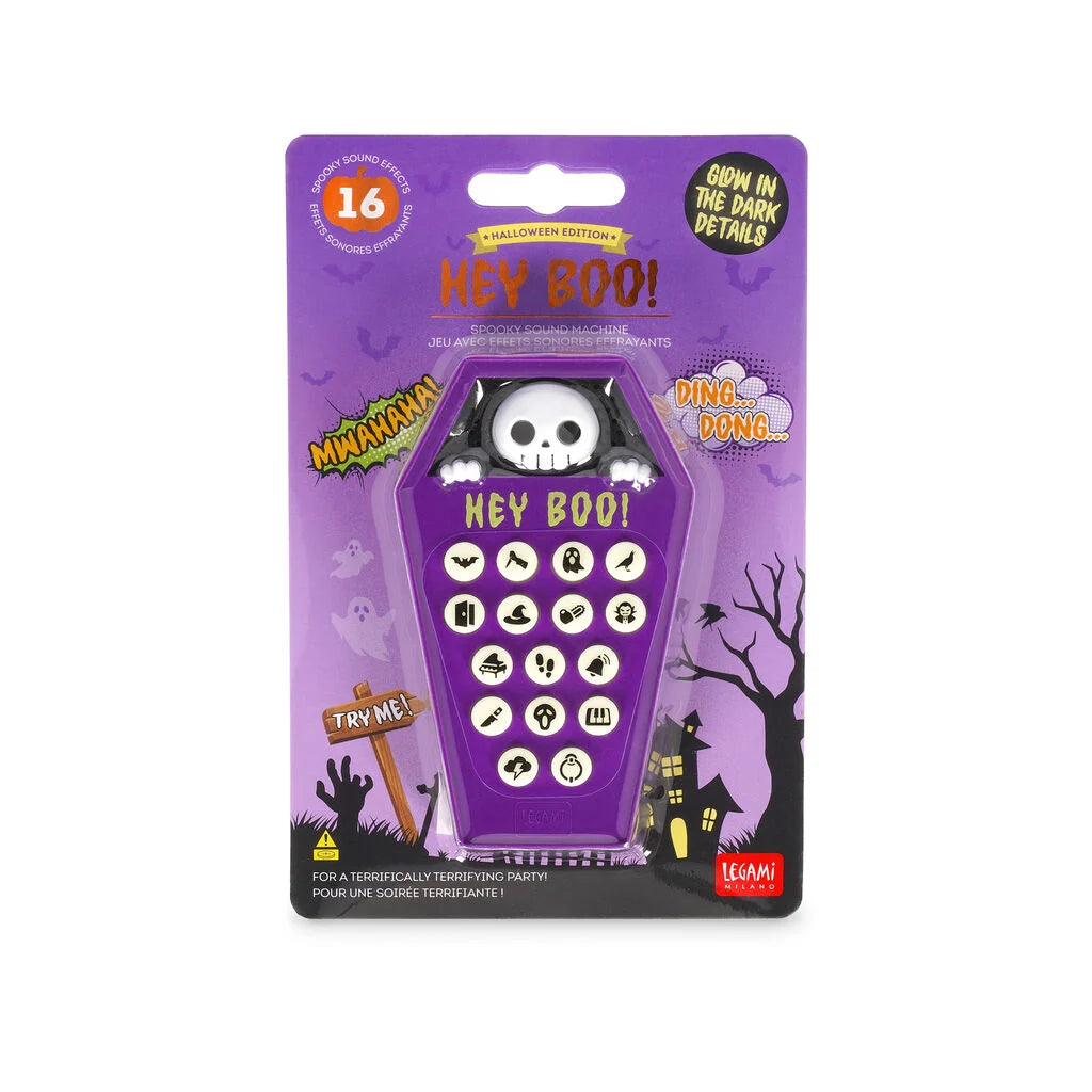 Spiel "Hey Boo" mit gruseligen Soundeffekten von Legami - perfekt für Halloween
