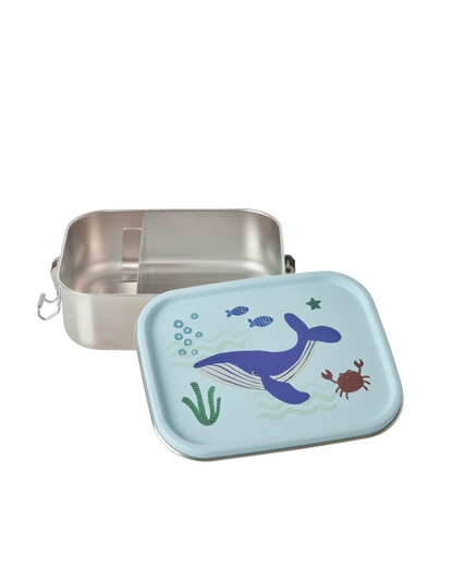 Blaue Edelstahl-Brotdose "Ocean" von Rice