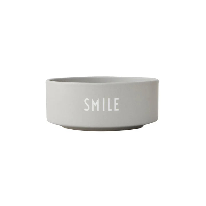 Graue "Smile" Snackschüssel von Design Letters aus Porzellan