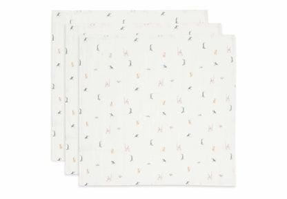 Die Spucktuecher mit Dschungel-Motiv sind perfekt für Babys ab 0 Jahren. Das Set enthält 3 Musselintücher.