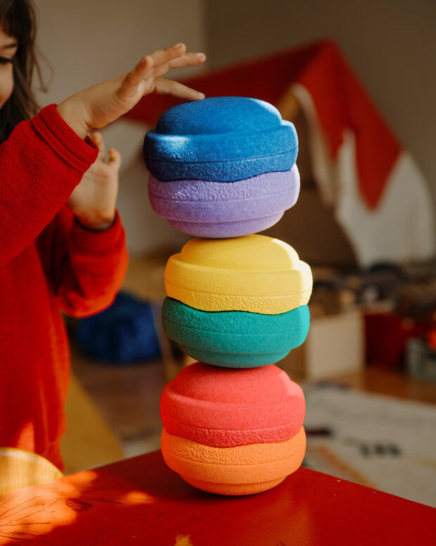Stapelstein® Winter Special Mini - Set "rainbow classic" (6+1 Mini-Stapelsteine)