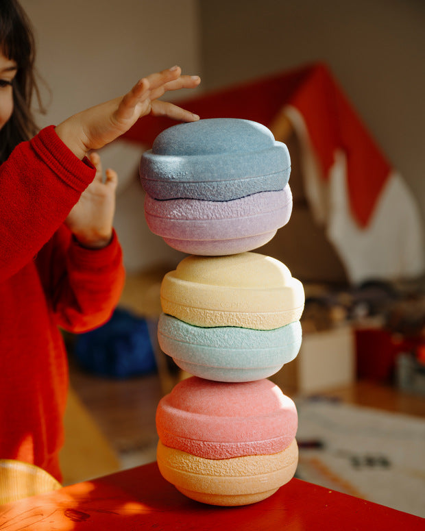 Stapelstein® Winter Special Mini - Set "rainbow pastel" (6+1 Mini-Stapelsteine)