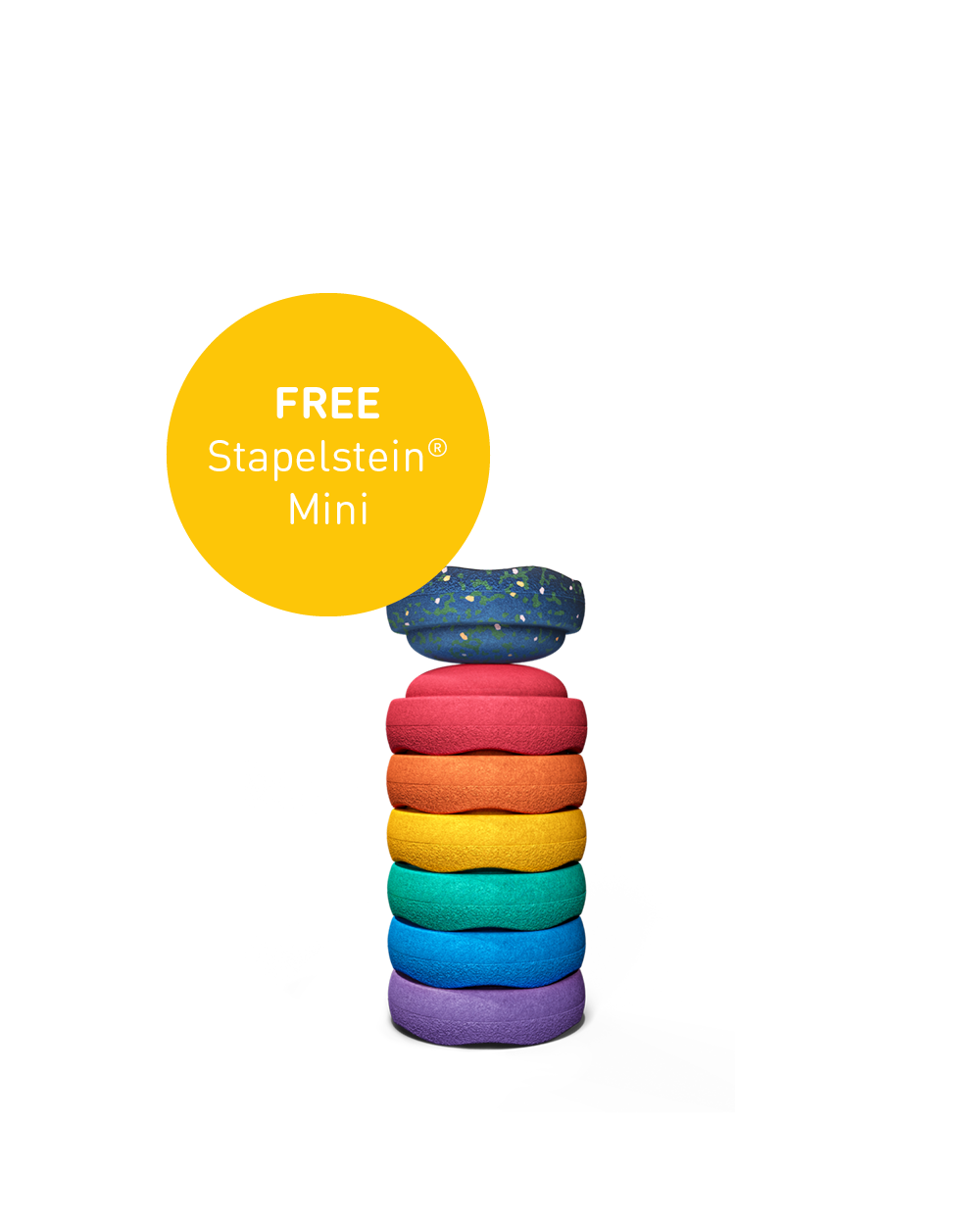 Stapelstein® Spring Special Mini Set "rainbow classic" - 6+1 Mini-Stapelsteine in Regenbogenfarben, limitierte Aktion mit gratis Mini-Stapelstein, Motorikspielzeug zur Förderung von Balance und Kreativität