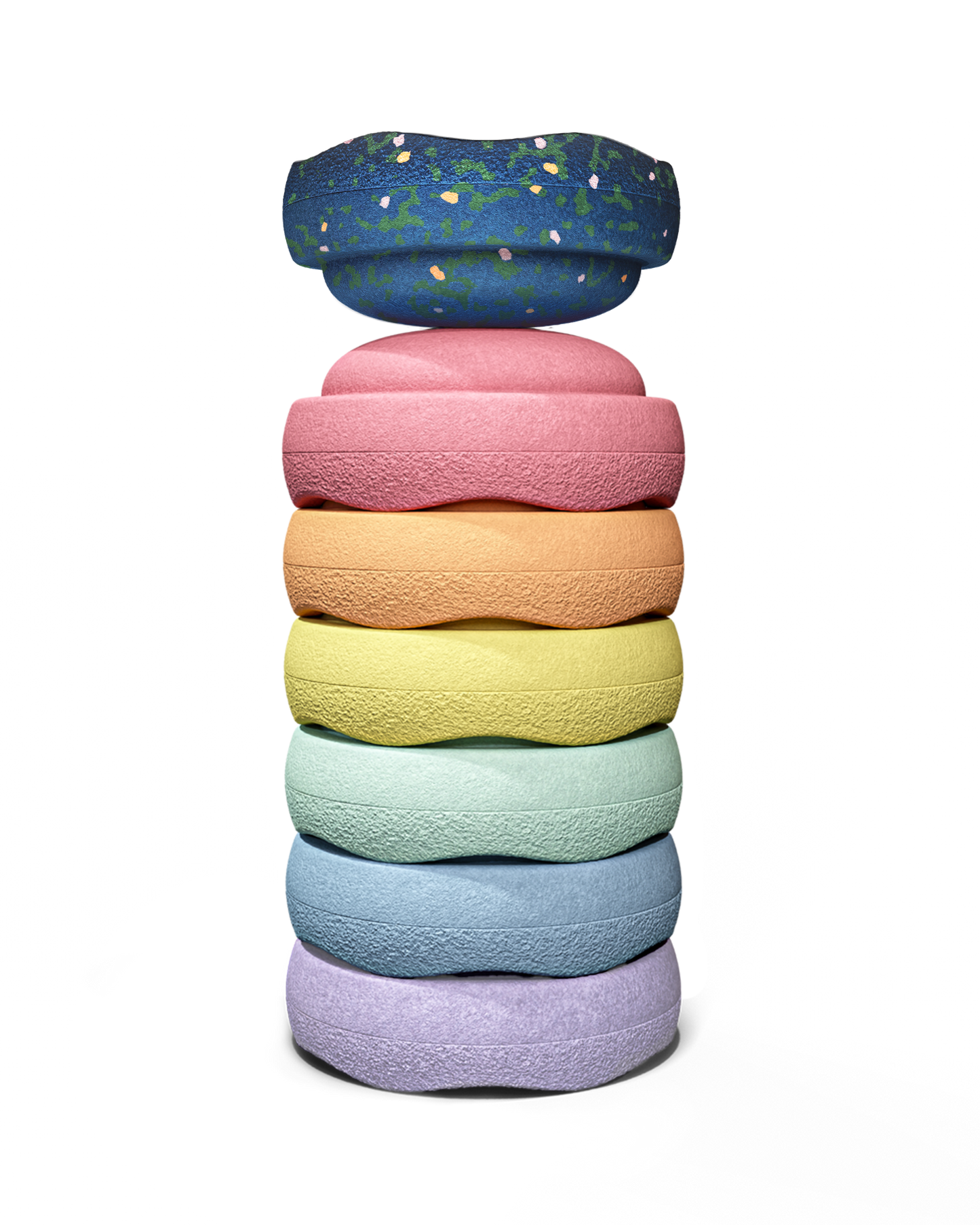 Stapelstein® Spring Special Mini Set "rainbow pastel" - 6+1 Mini-Stapelsteine in zarten Pastellfarben, Motorikspielzeug zur Förderung von Gleichgewicht, Kreativität und freiem Spiel