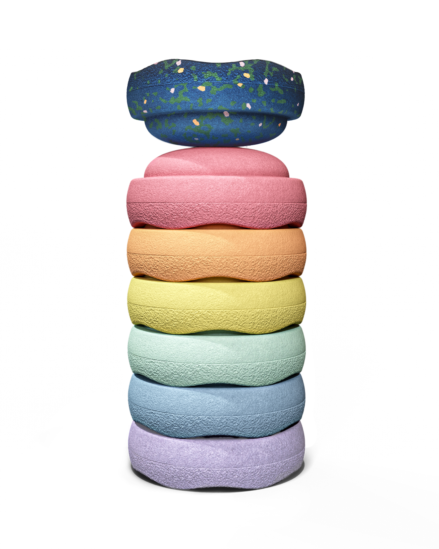 Stapelstein® Spring Special Mini Set "rainbow pastel" - 6+1 Mini-Stapelsteine in zarten Pastellfarben, Motorikspielzeug zur Förderung von Gleichgewicht, Kreativität und freiem Spiel