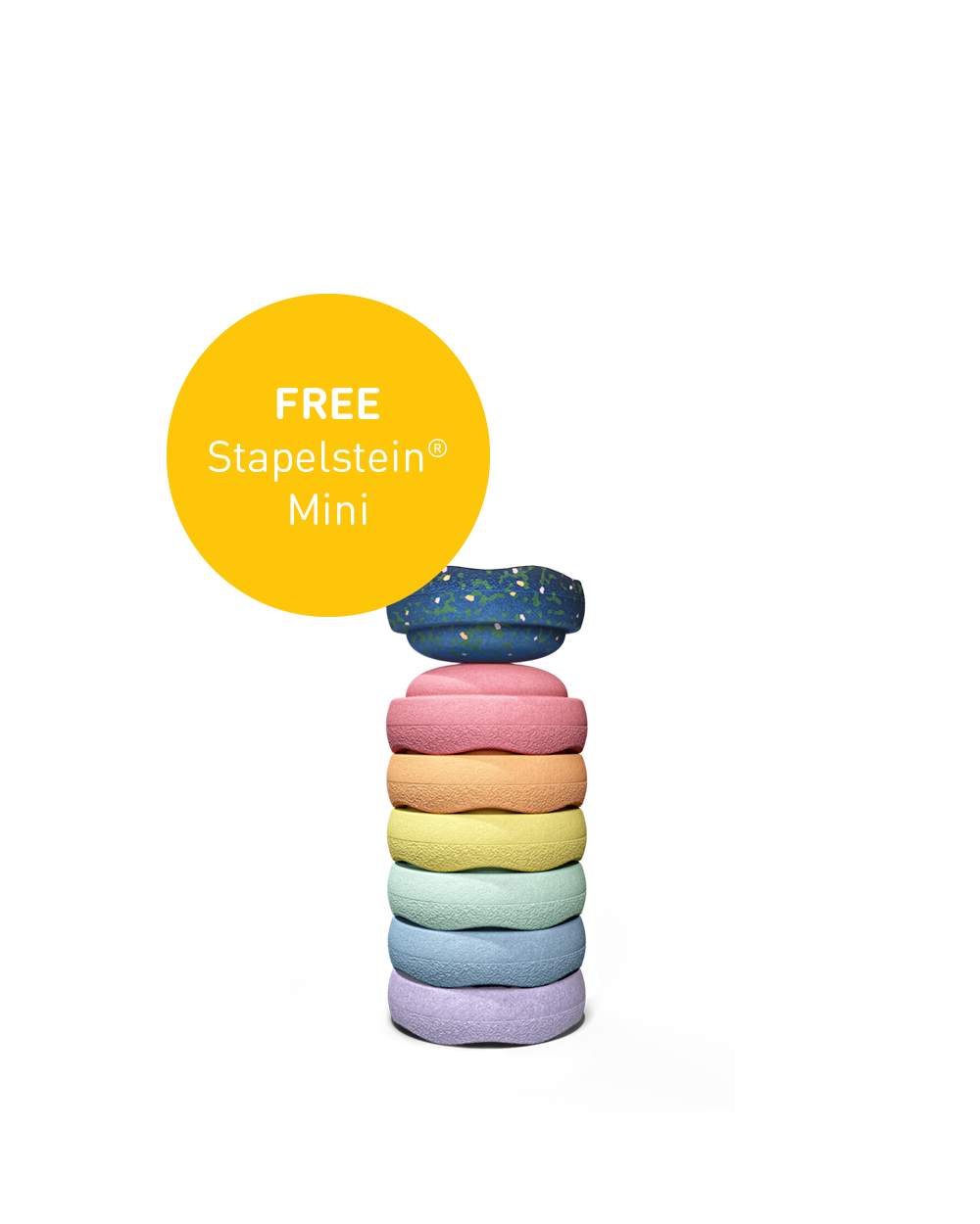 Stapelstein® Spring Special Mini Set "rainbow pastel" - 6+1 Mini-Stapelsteine in Pastellfarben, limitierte Aktion mit gratis Mini-Stapelstein, Motorikspielzeug zur Förderung von Balance und Kreativität