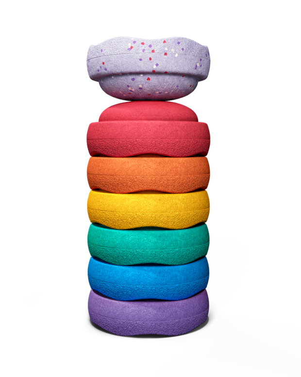 Stapelstein® Winter Special Mini - Set "rainbow classic" (6+1 Mini-Stapelsteine)