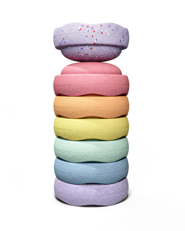 Stapelstein® Winter Special Mini - Set "rainbow pastel" (6+1 Mini-Stapelsteine)