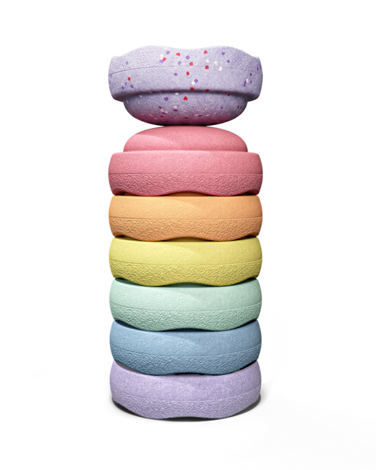 Stapelstein® Winter Special Mini - Set "rainbow pastel" (6+1 Mini-Stapelsteine)