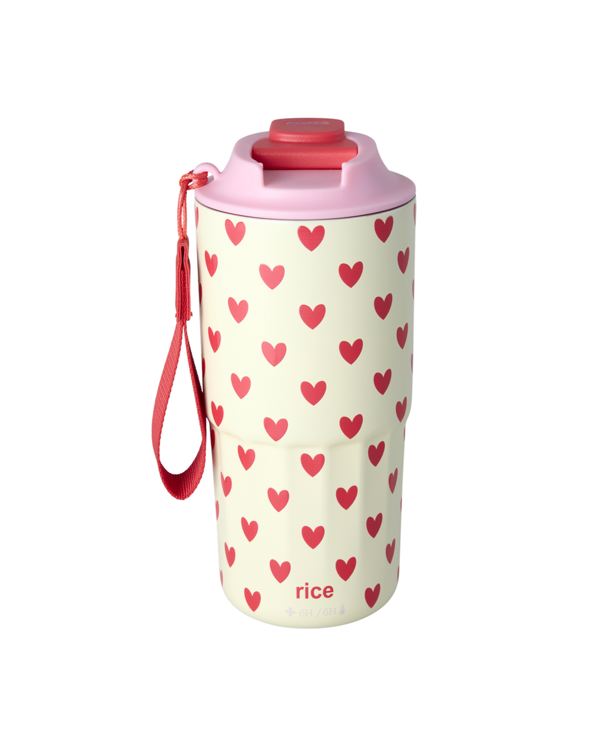 Edelstahl-Thermobecher mit Herzmotiv von Rice, 550ml
