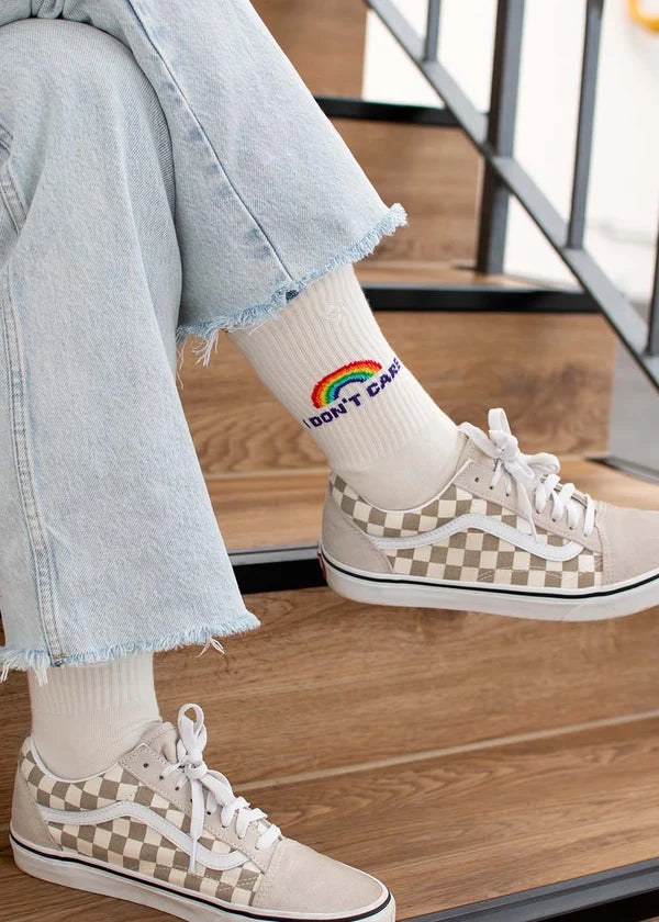 "I don´t care" - beige Tennissocken von J. Clay für Frauen und Männer