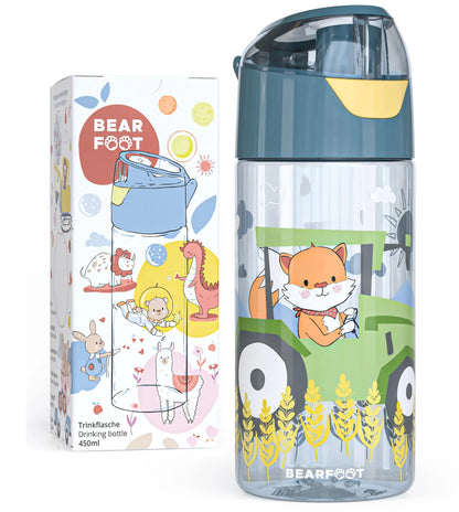 Auslaufsichere Trinkflasche mit Traktor-Motiv für Kinder