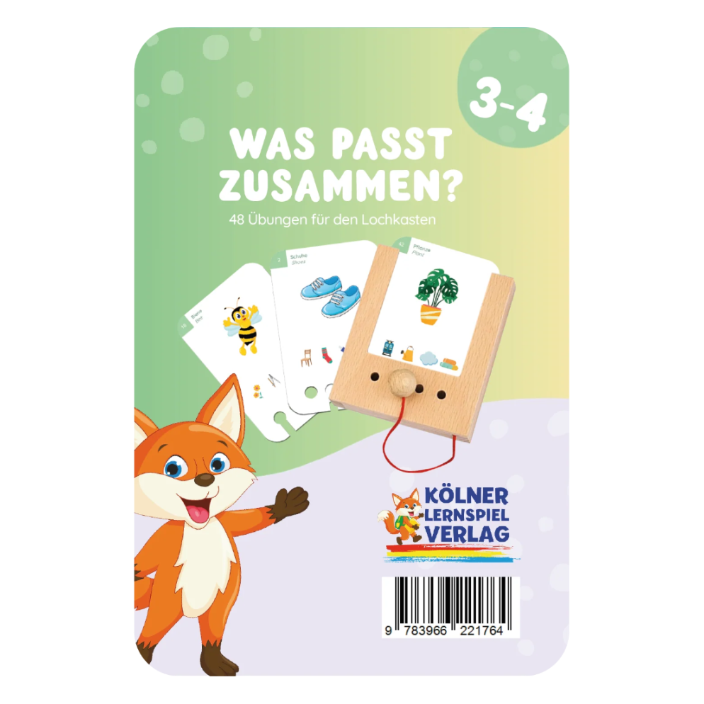 Kartensatz "Was passt zusammen?" für den Lochkasten (ab 3-4 Jahren)