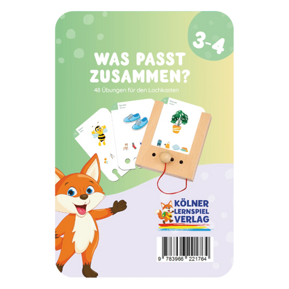 Kartensatz "Was passt zusammen?" für den Lochkasten (ab 3-4 Jahren)