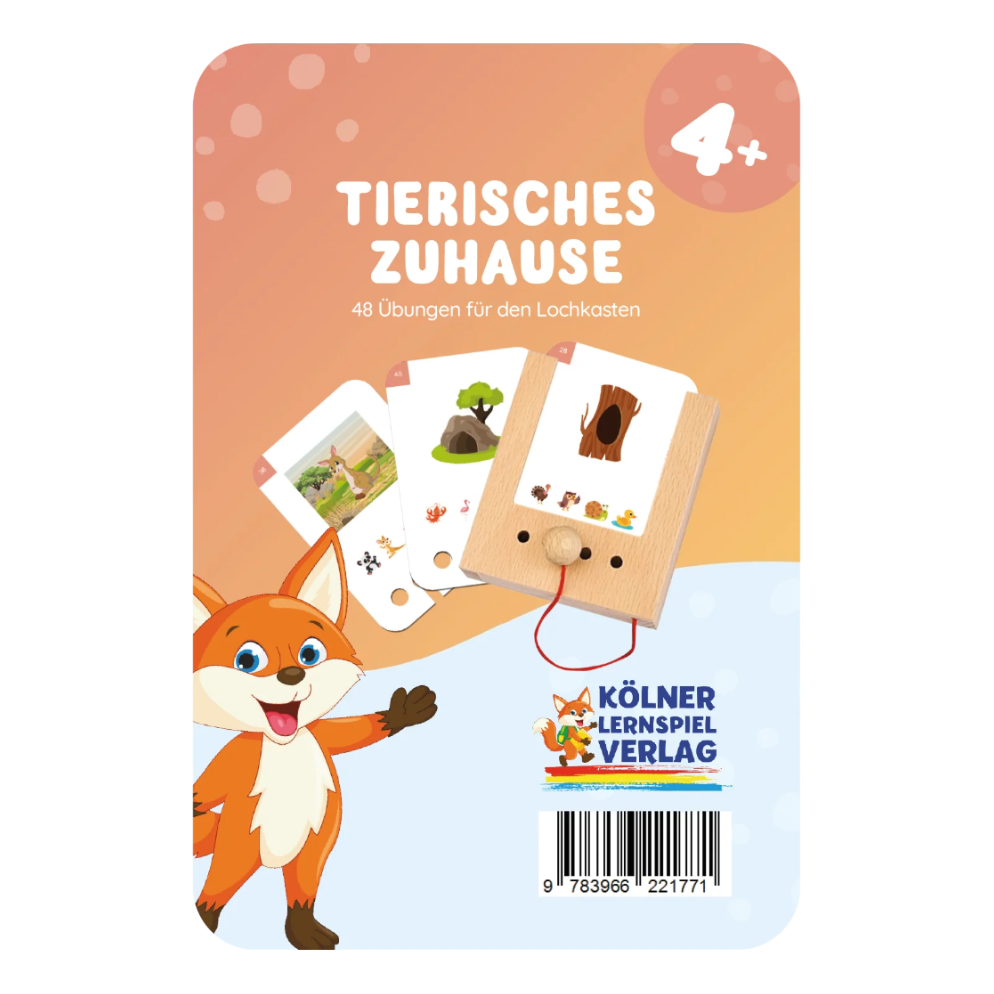 Kartensatz "Tierisches Zuhause 4+" für den Lochkasten (ab 4 Jahren)
