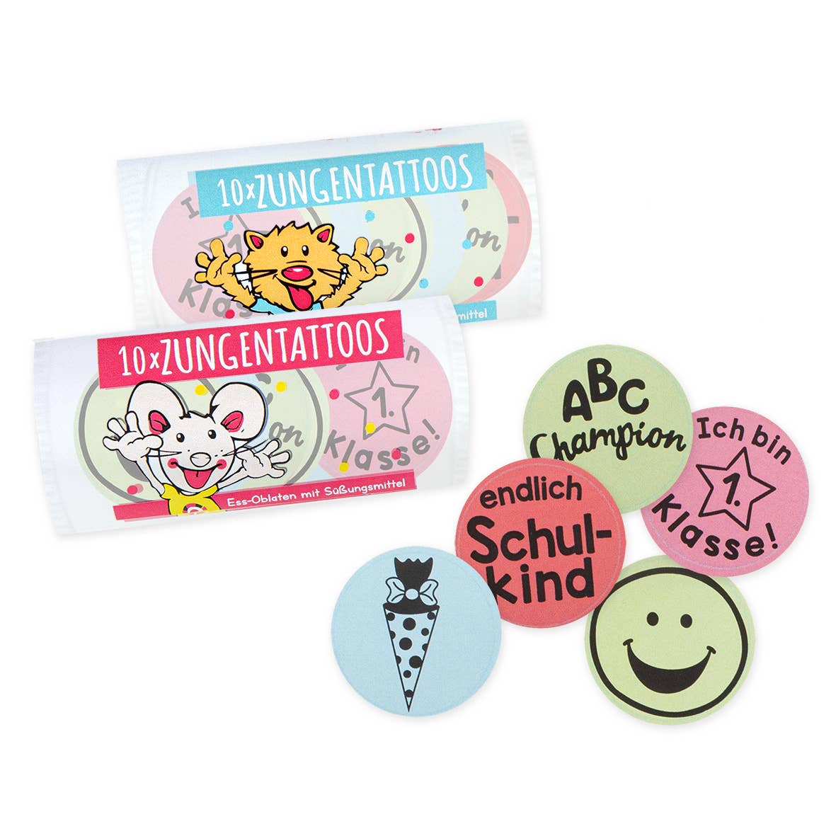 Die Zungentattoos sind eine tolle kleine Geschenkidee für Schulkinder, die Schultüte und den ersten Schultag. 