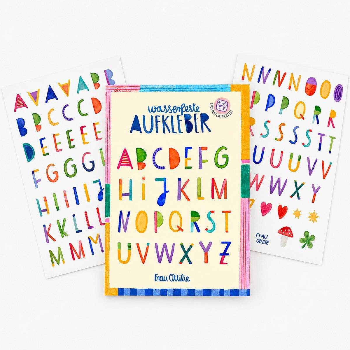 Spülmaschinenfeste Sticker "ABC" von Frau Ottilie (je 2 Bögen)