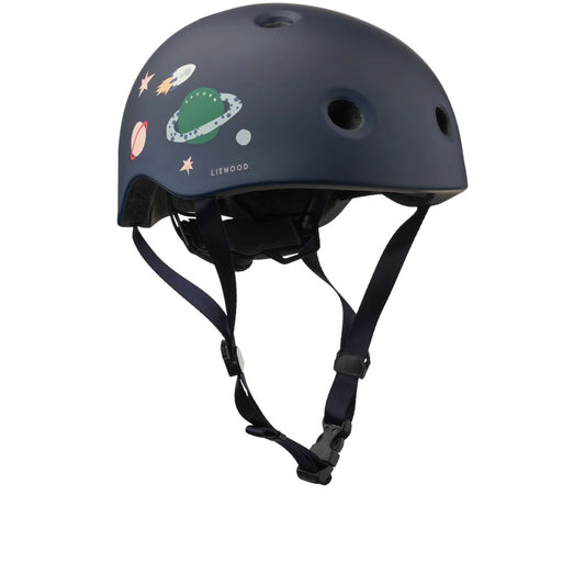 Dunkelblauer Helm "Universe/Classic Navy" von Liewood mit Universum-Motiv
