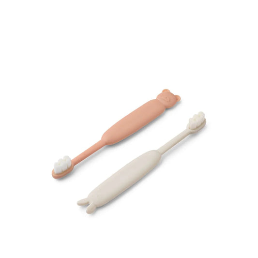 Fabio Zahnbürste in rosa & beige von Liewood für Babys und Kleinkinder, 2er Set