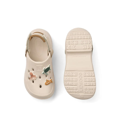 Beige Milas Sandalen/Clogs mit Charms von Liewood, Gr. 25-30