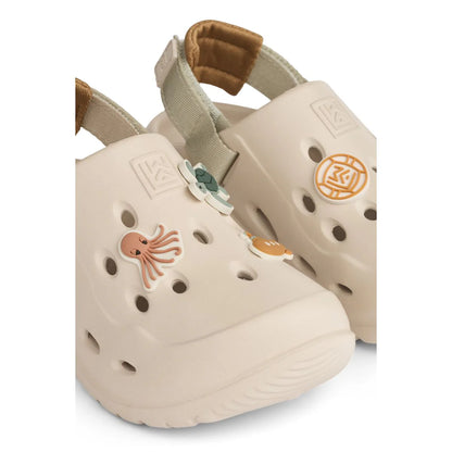 Beige Milas Sandalen/Clogs mit Charms von Liewood, Gr. 25-30