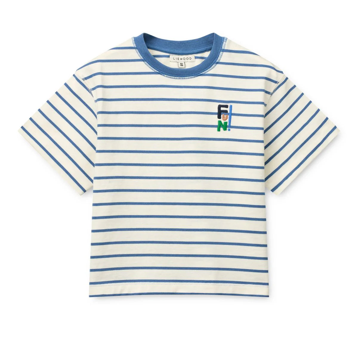 Gestreiftes Kurzarm-Shirt "Tyler" von Liewood, Riverside/Creme de la creme