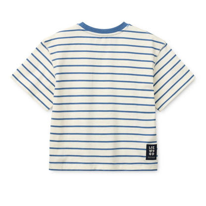 Gestreiftes Kurzarm-Shirt "Tyler" von Liewood, Riverside/Creme de la creme