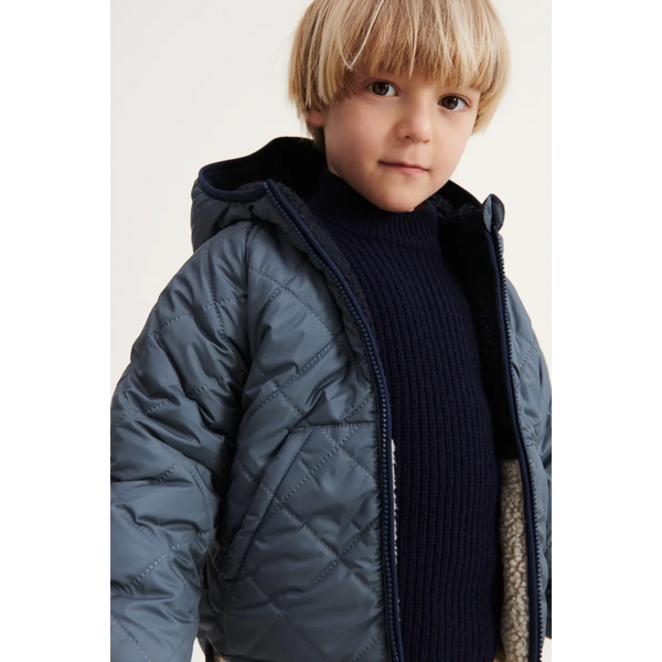 Kuschelige Wendejacke "Jackson Reversible Jacket" von Liewood, whale blue multi mix