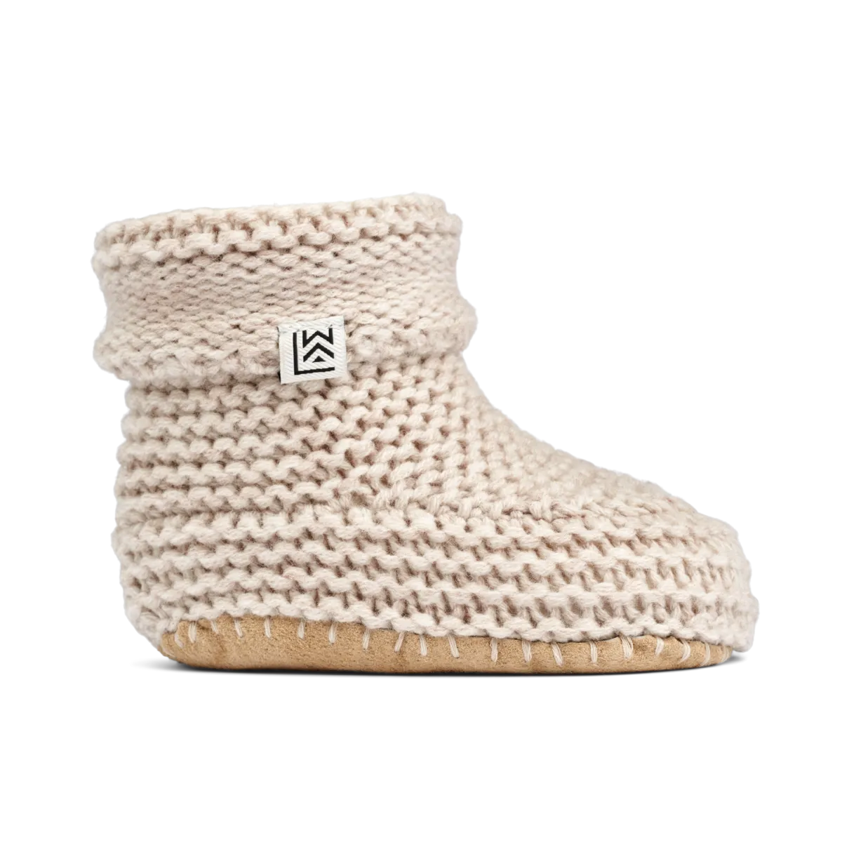 Beige, kuschelige Strickschuhe für Babys von Liewood
