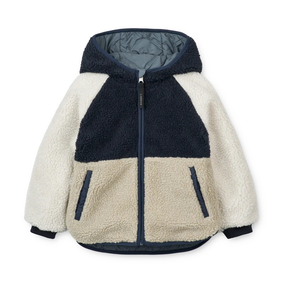 Kuschelige Wendejacke "Jackson Reversible Jacket" von Liewood, whale blue multi mix
