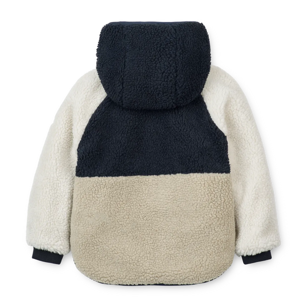 Kuschelige Wendejacke "Jackson Reversible Jacket" von Liewood, whale blue multi mix