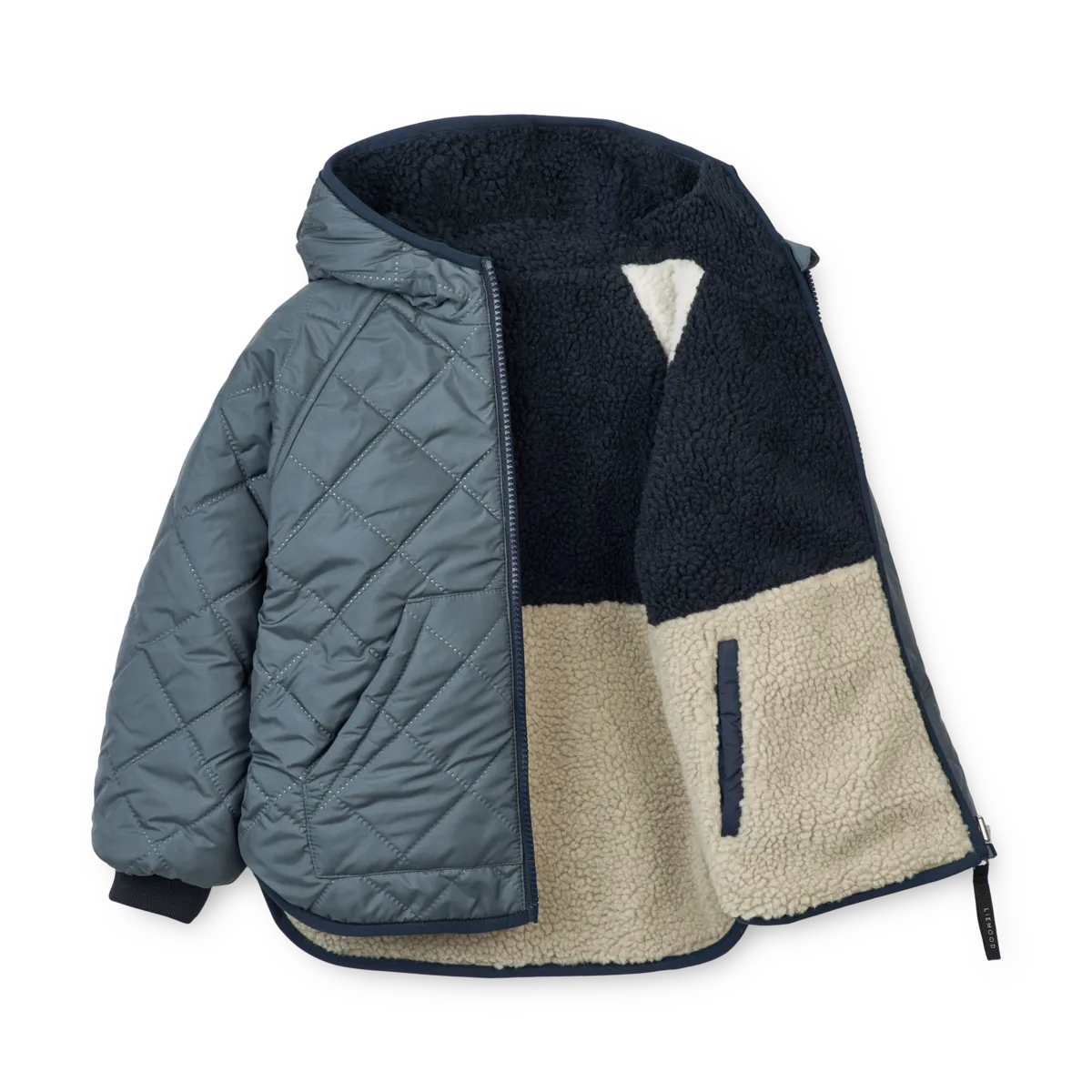 Kuschelige Wendejacke "Jackson Reversible Jacket" von Liewood, whale blue multi mix