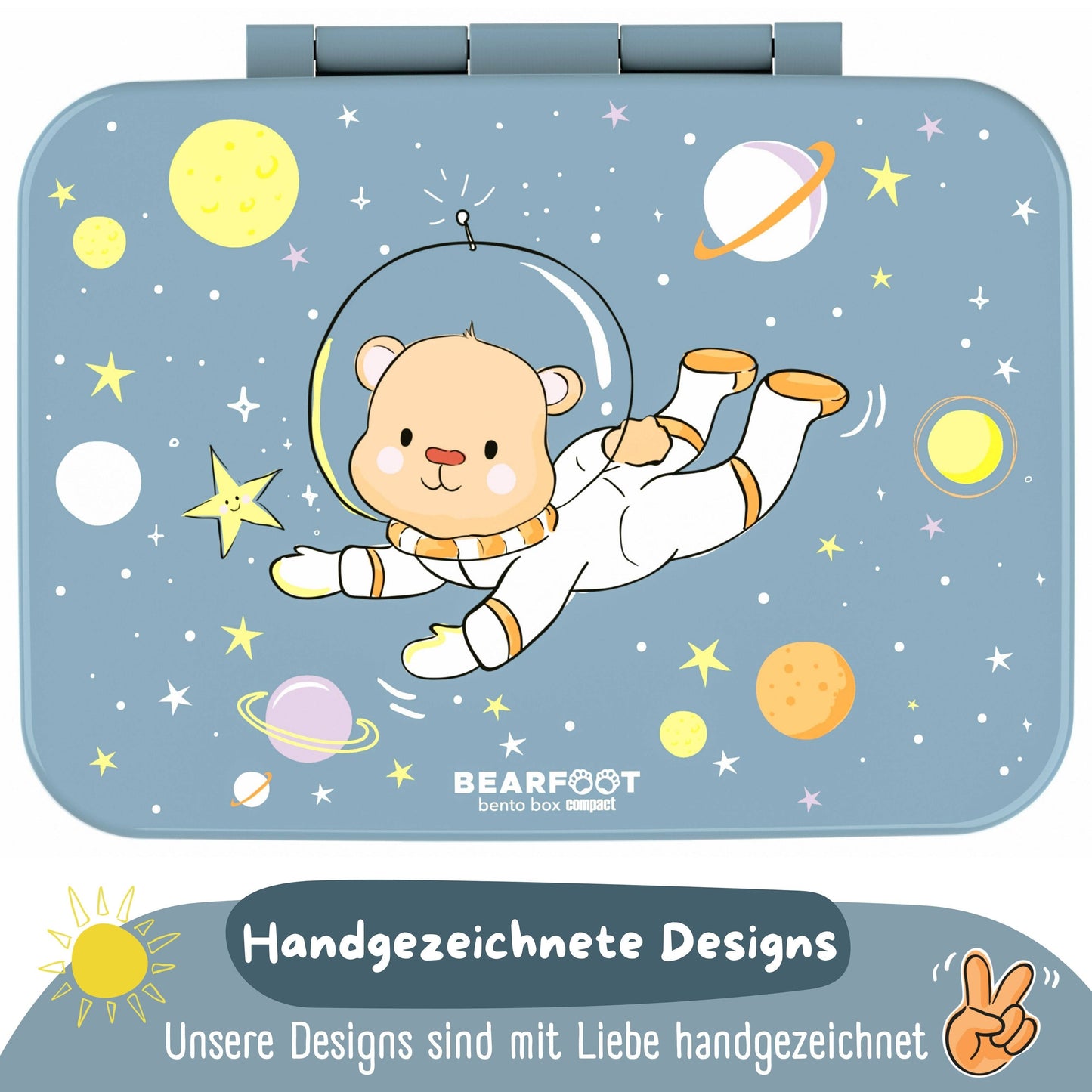 Brotdose mit "Astronaut"-Motiv mit Fächern, leicht & auslaufsicher