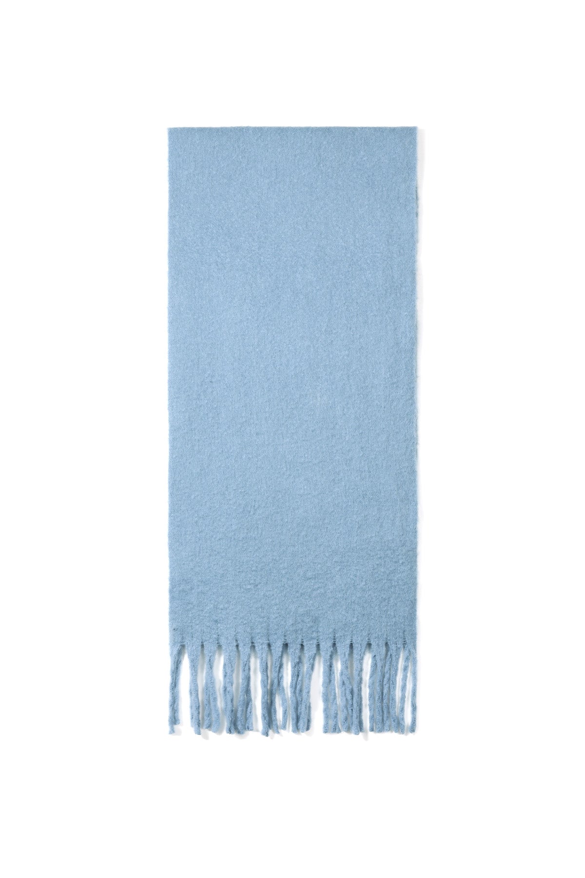 Kuscheliger Schal in hellblau mit Fransen, 50x180cm